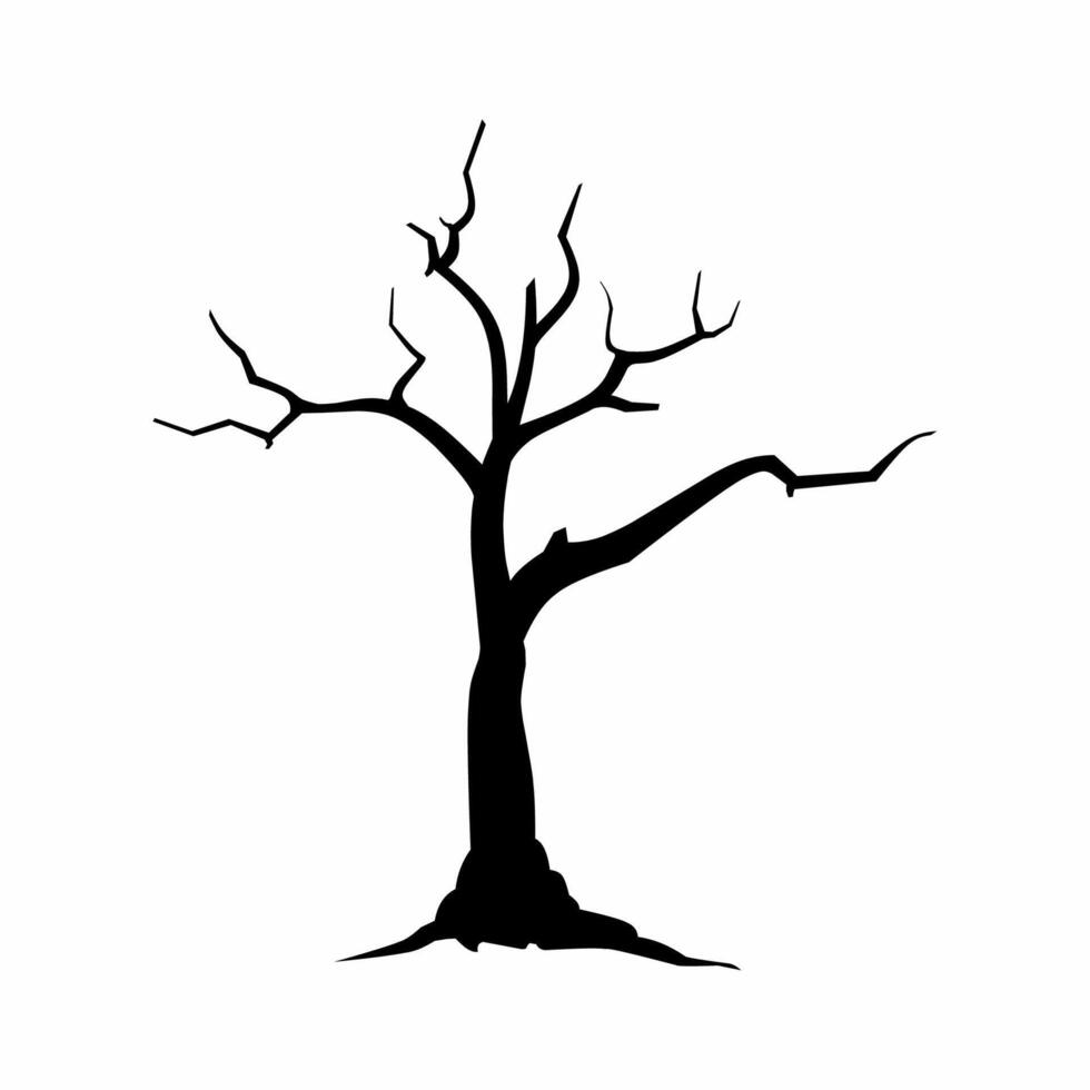 mort arbre silhouette icône vecteur. sécheresse arbre silhouette pour icône, symbole ou signe. mort arbre icône pour la nature paysage, illustration ou Halloween vecteur