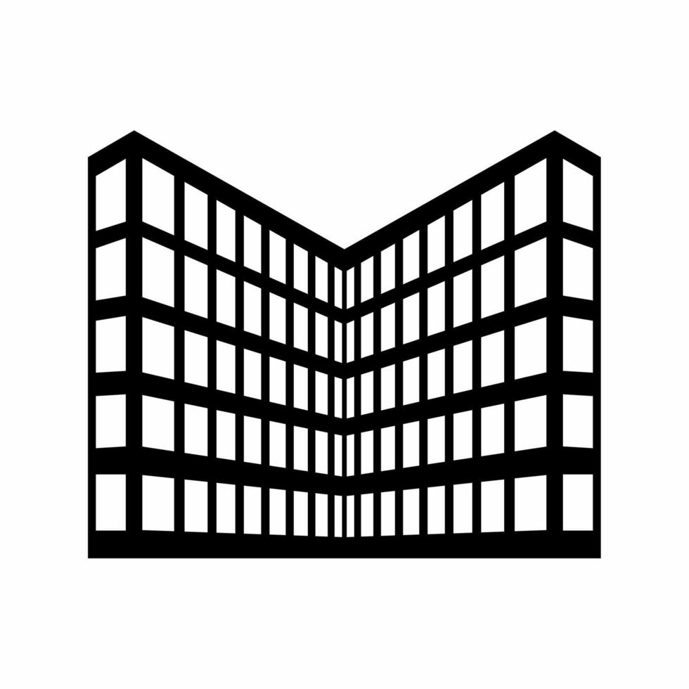 ville bâtiment silhouette icône vecteur. bâtiment silhouette pouvez être utilisé comme icône, symbole ou signe. bâtiment icône pour conception de ville, ville ou appartement vecteur