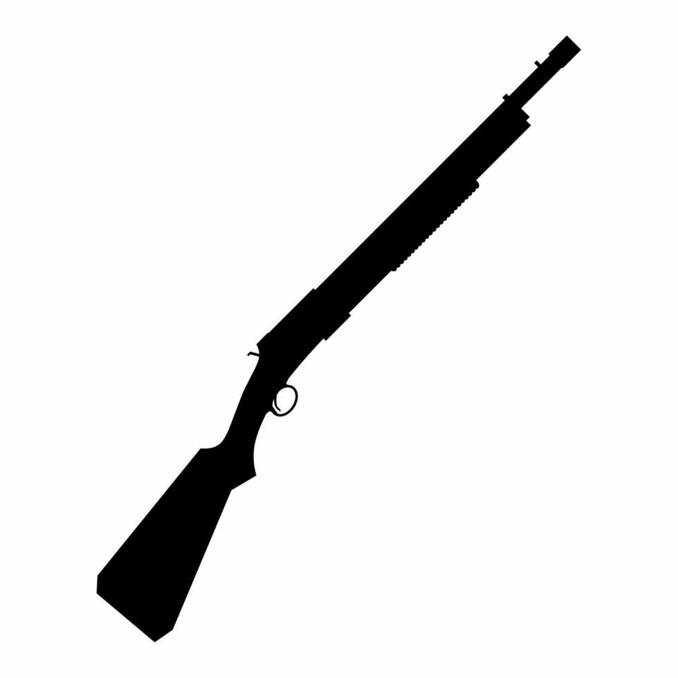 fusil à pompe silhouette icône vecteur. fusil à pompe silhouette pour icône, symbole ou signe. fusil à pompe icône vecteur pour arme, militaire, armée, arsenal ou guerre