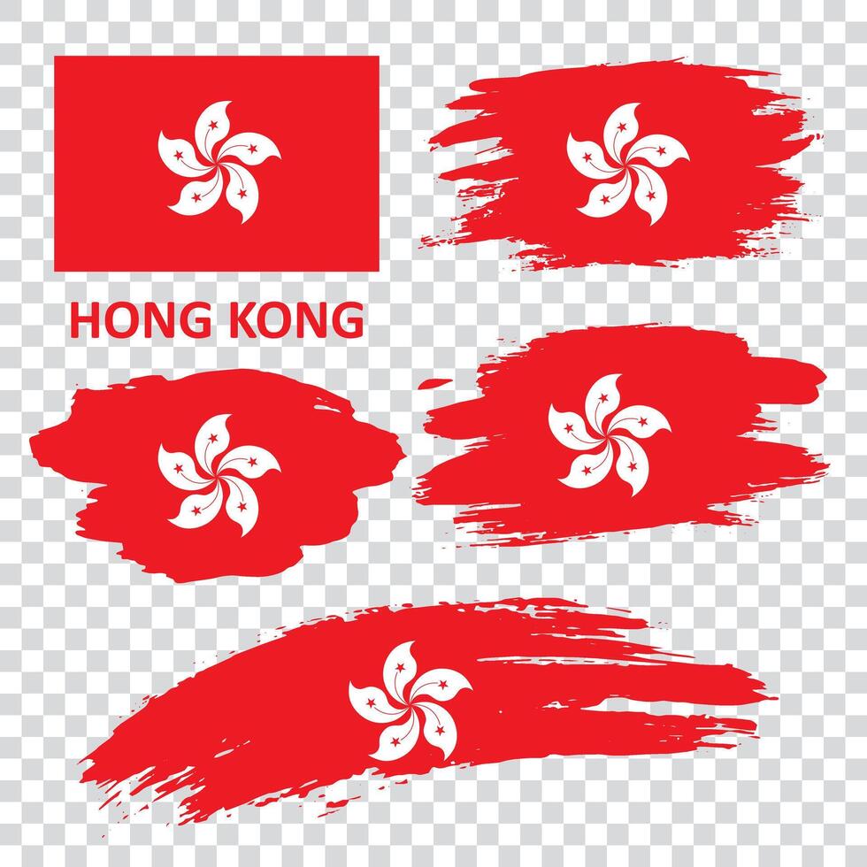 ensemble de vecteur drapeaux de Hong kong