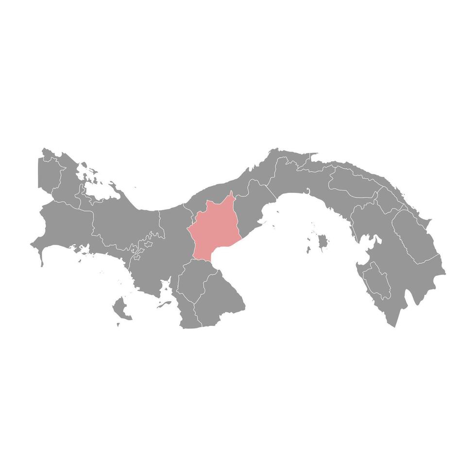 cocle Province carte, administratif division de Panama. vecteur illustration.