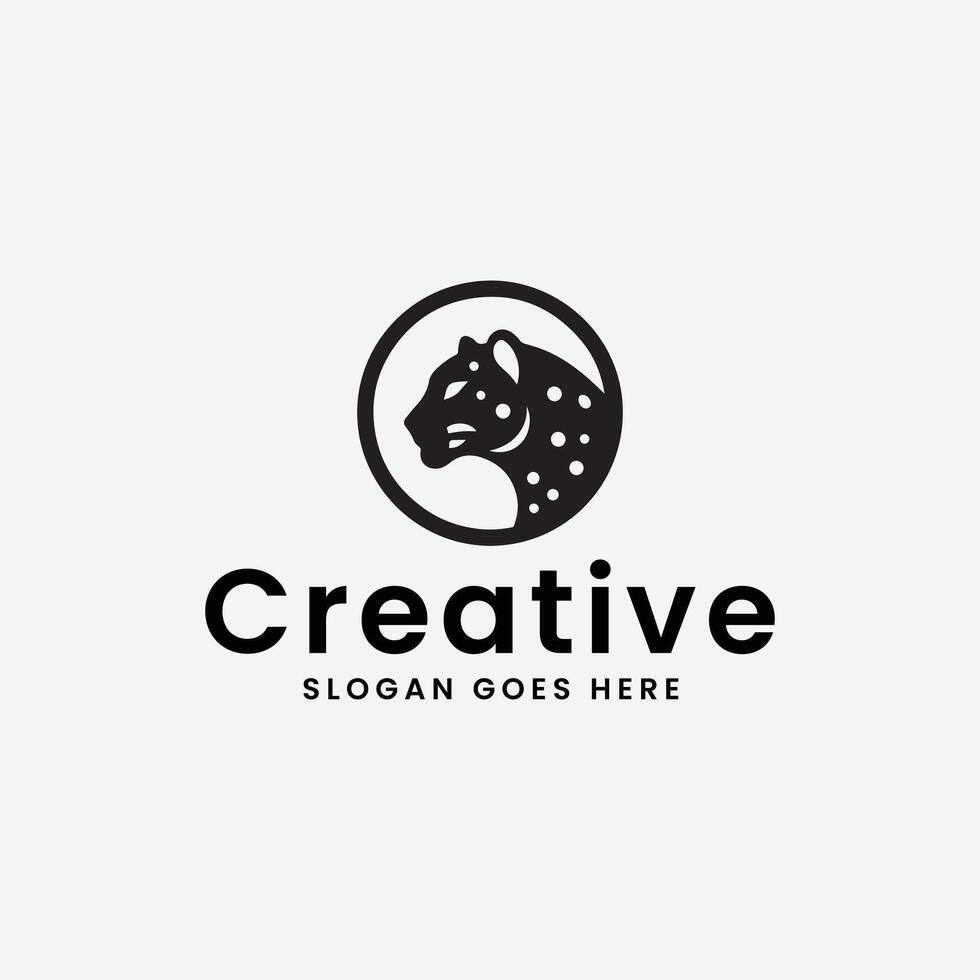 moderne noir et blanc logo avec une Pointé léopard pour une Créatif marque vecteur