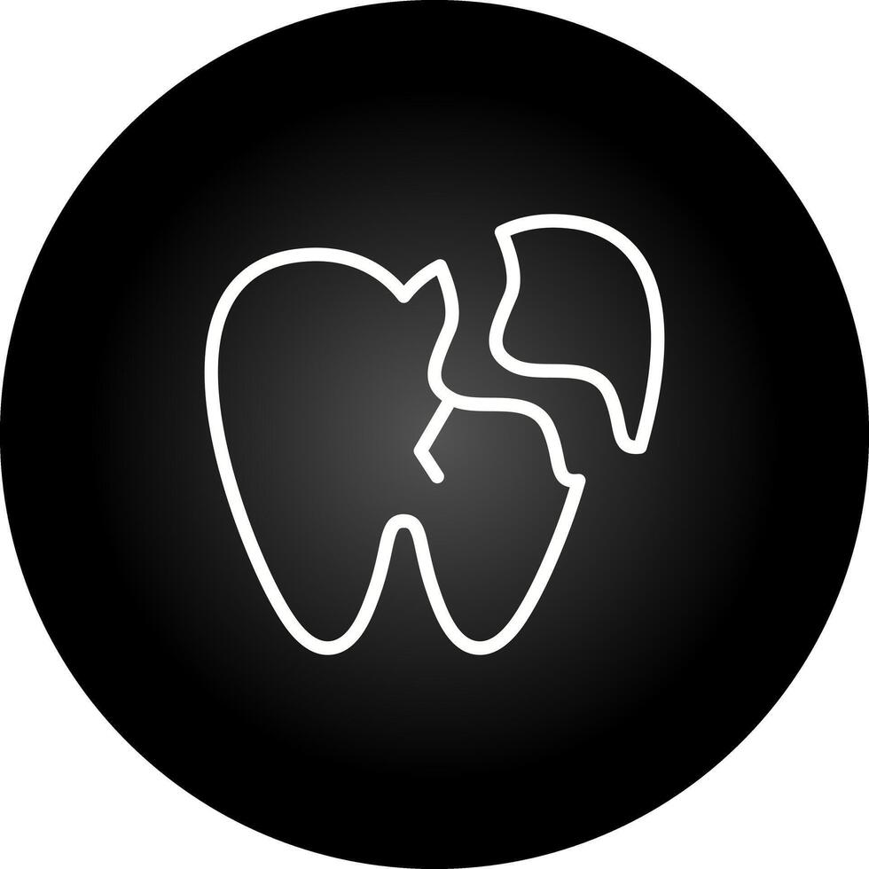icône de vecteur de dent cassée