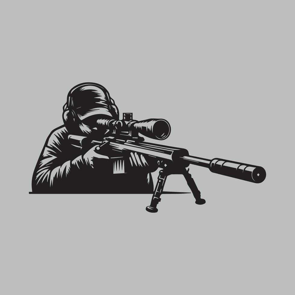 vecteur illustration de une fusil avec une pistolet