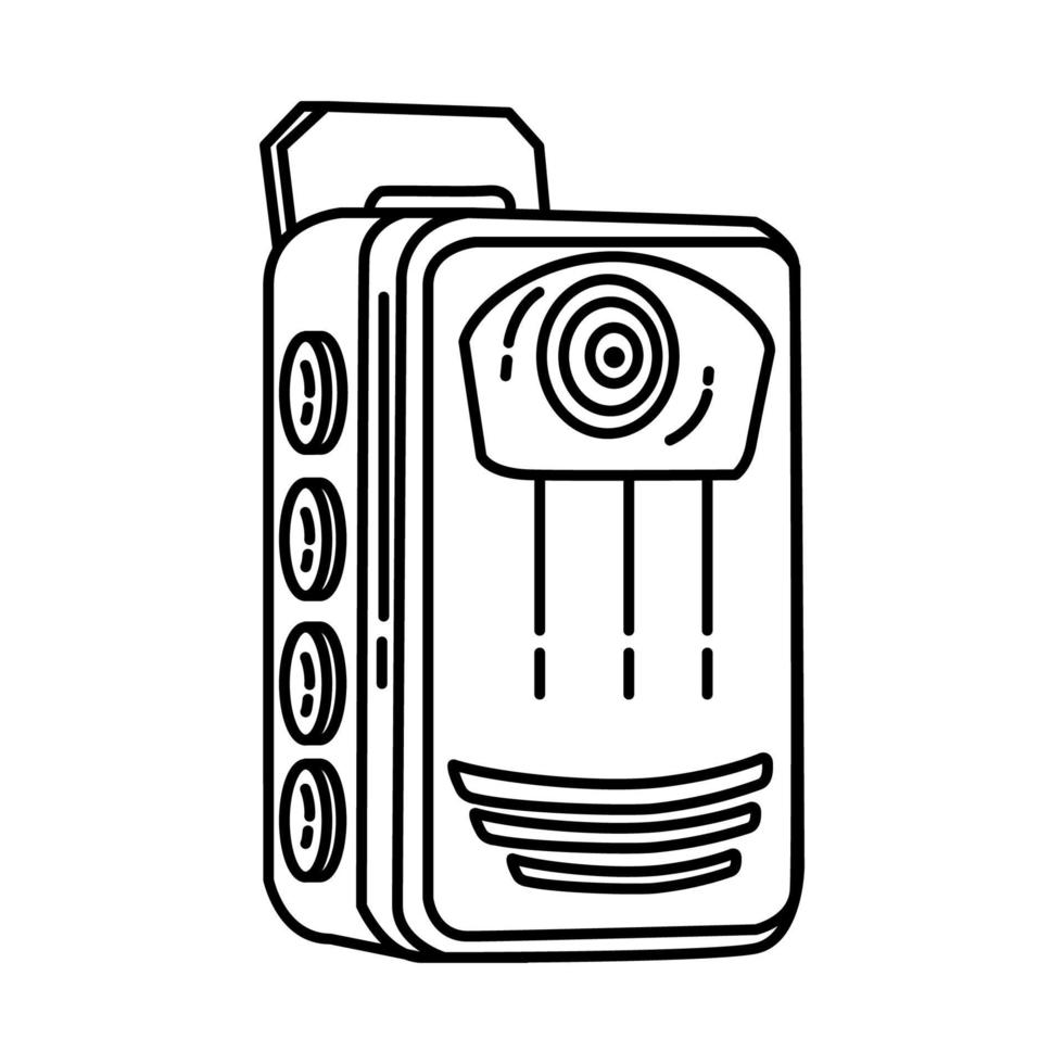 icône de caméra de corps. doodle dessinés à la main ou style d'icône de contour vecteur