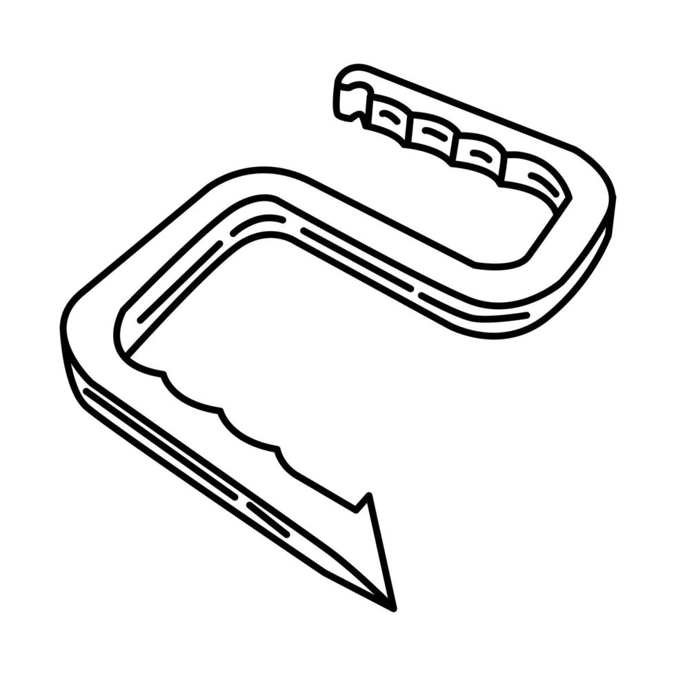 icône de l'outil snagger. doodle dessinés à la main ou style d'icône de contour vecteur