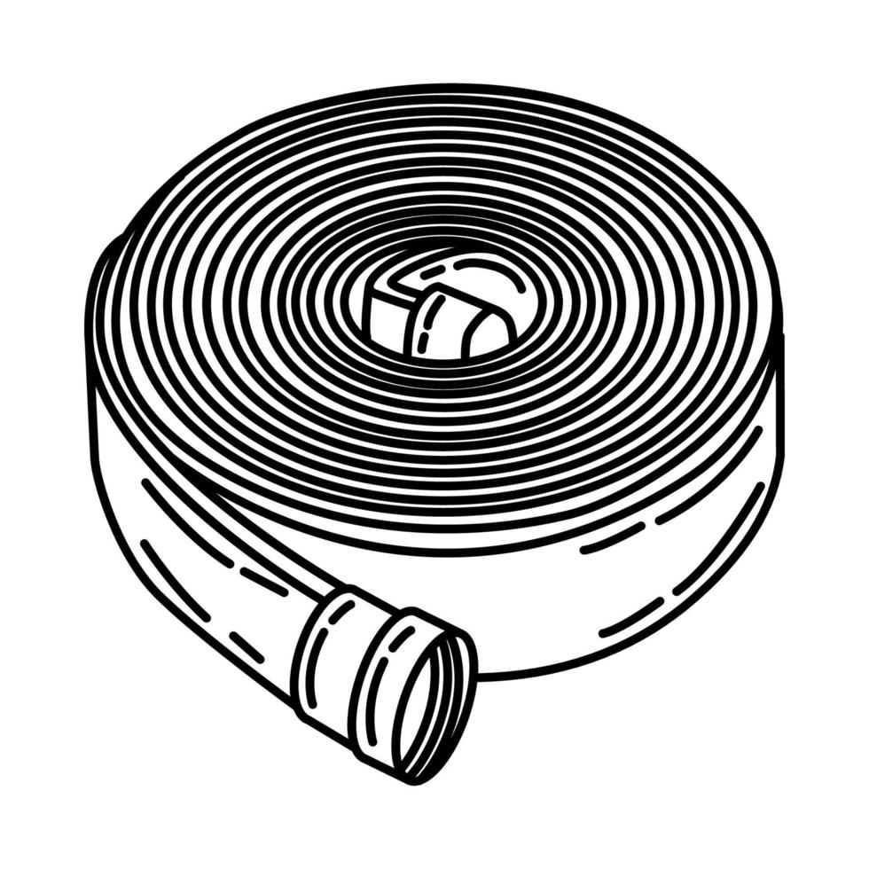 icône de tuyau d'incendie. doodle dessinés à la main ou style d'icône de contour vecteur