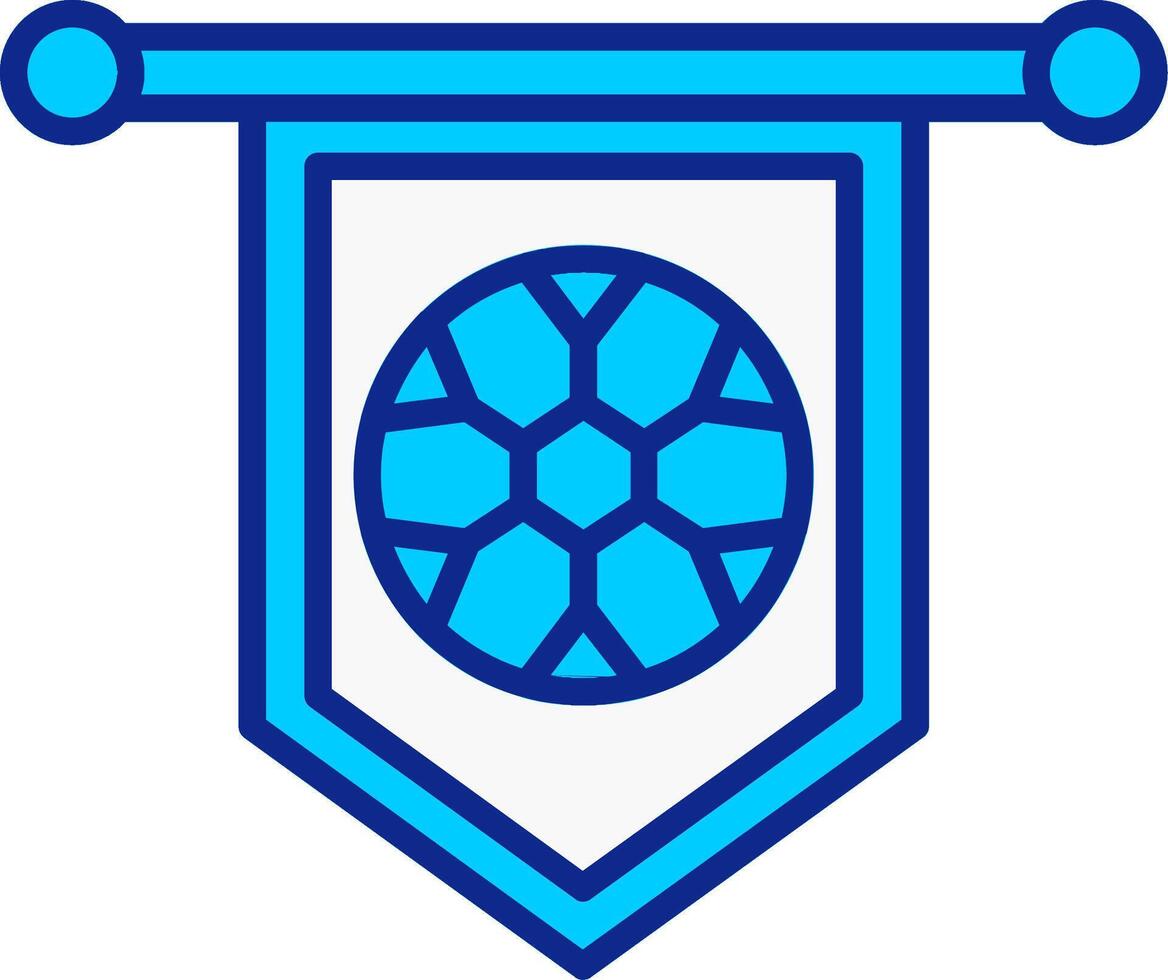 Football bannière bleu rempli icône vecteur