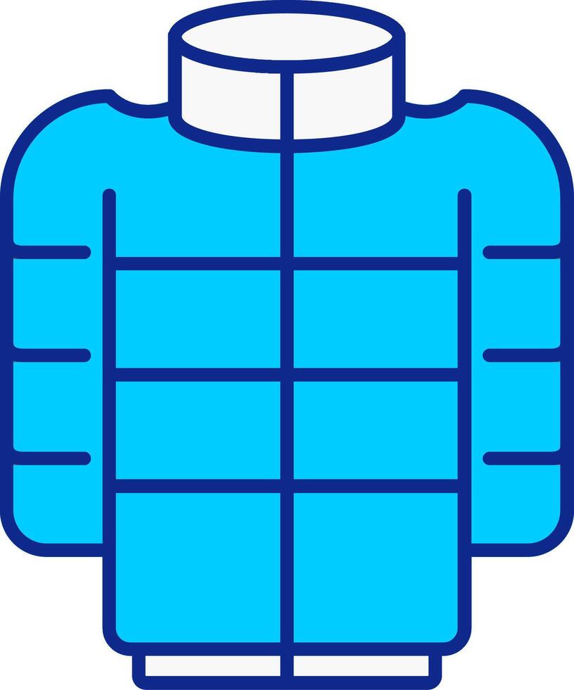 puffer manteau bleu rempli icône vecteur