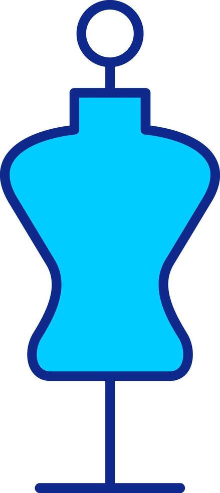 mannequin bleu rempli icône vecteur