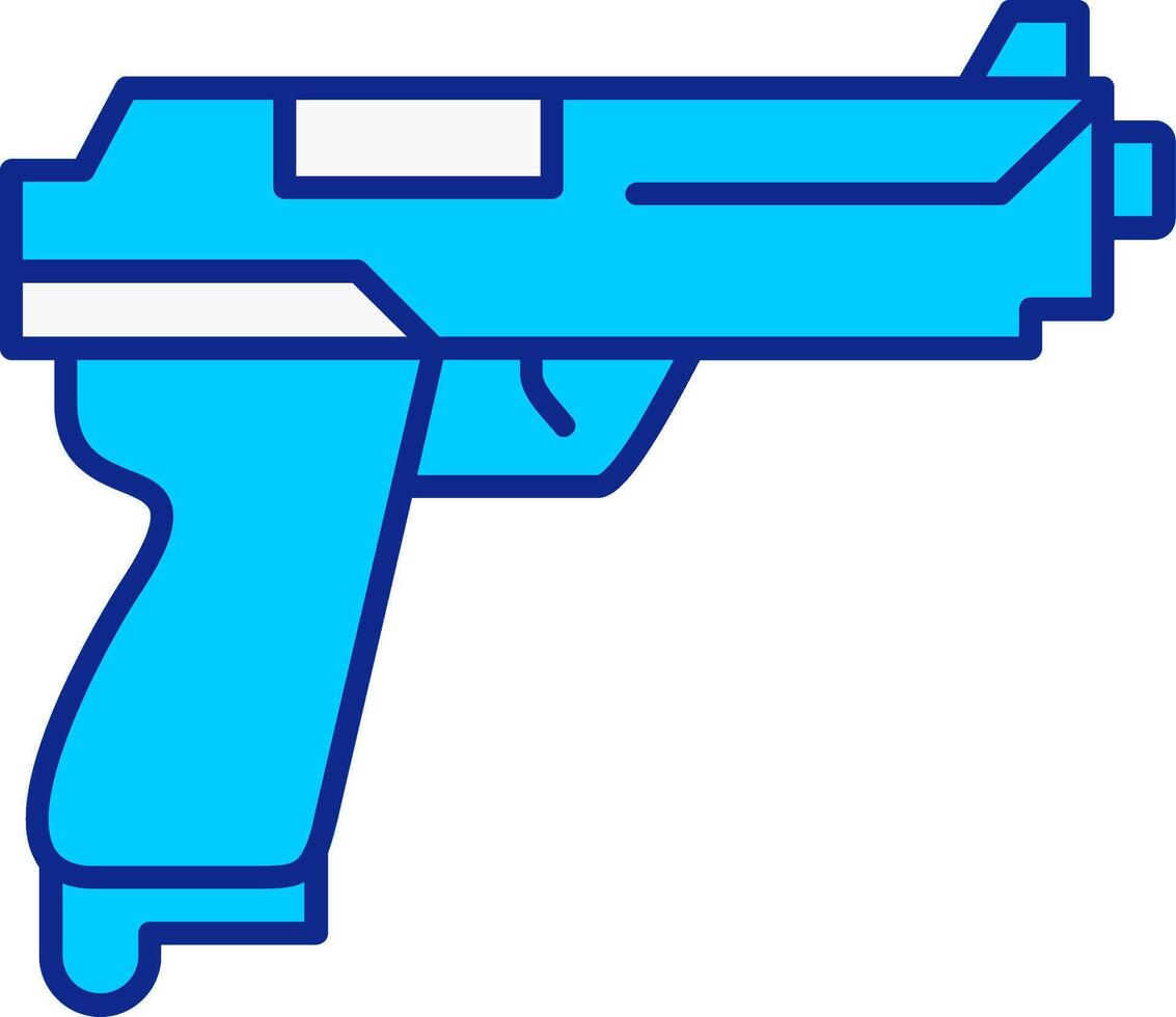 pistolet bleu rempli icône vecteur