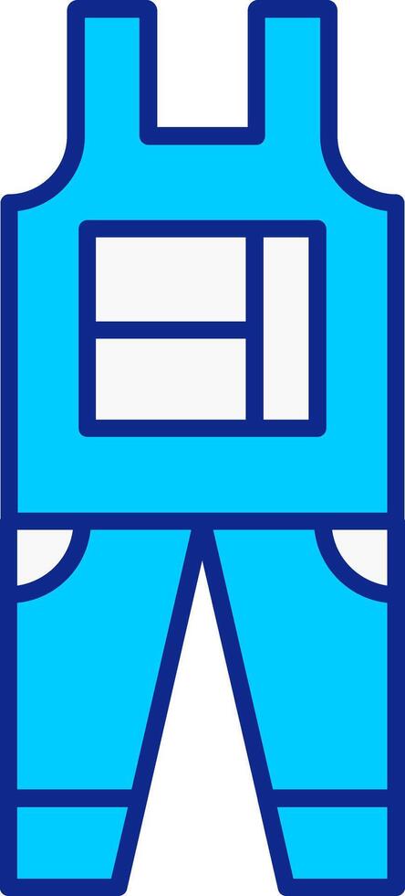 salopette bleu rempli icône vecteur
