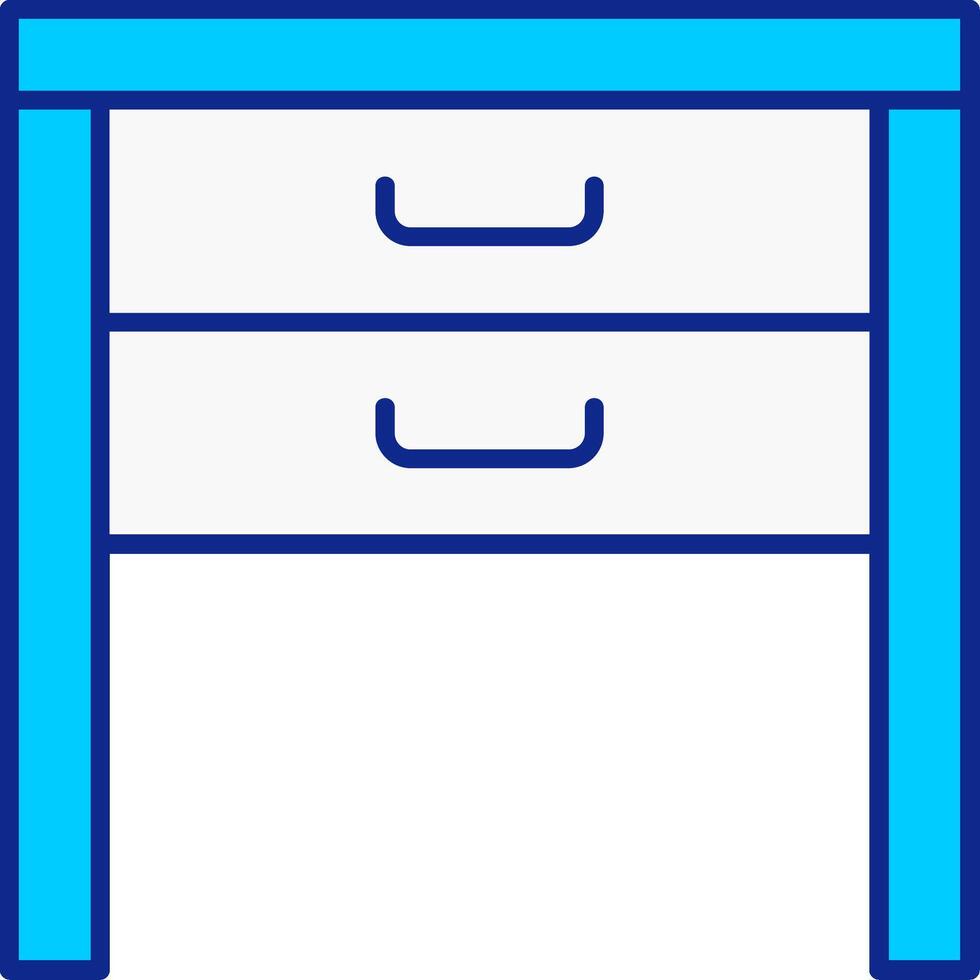 côté table bleu rempli icône vecteur