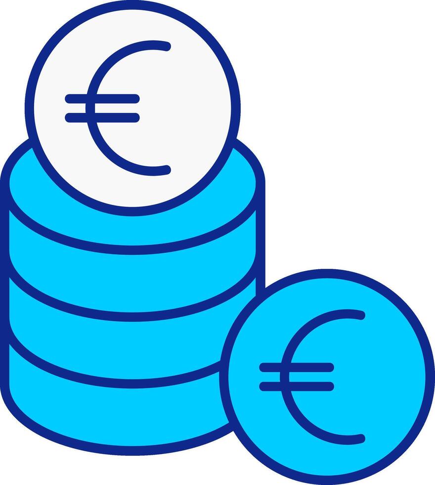 euro bleu rempli icône vecteur