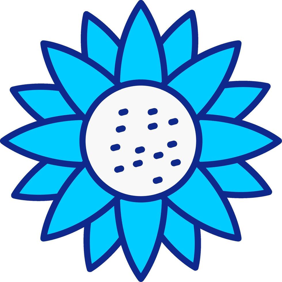 tournesol bleu rempli icône vecteur