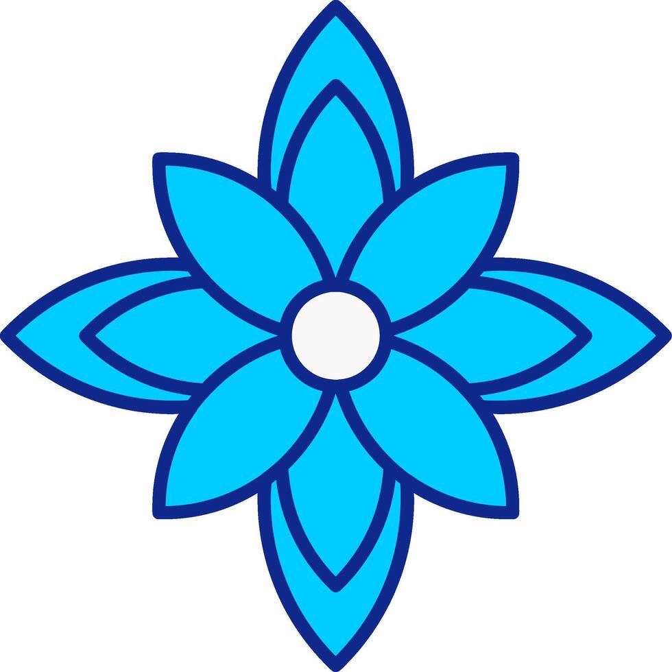 poinsettia bleu rempli icône vecteur