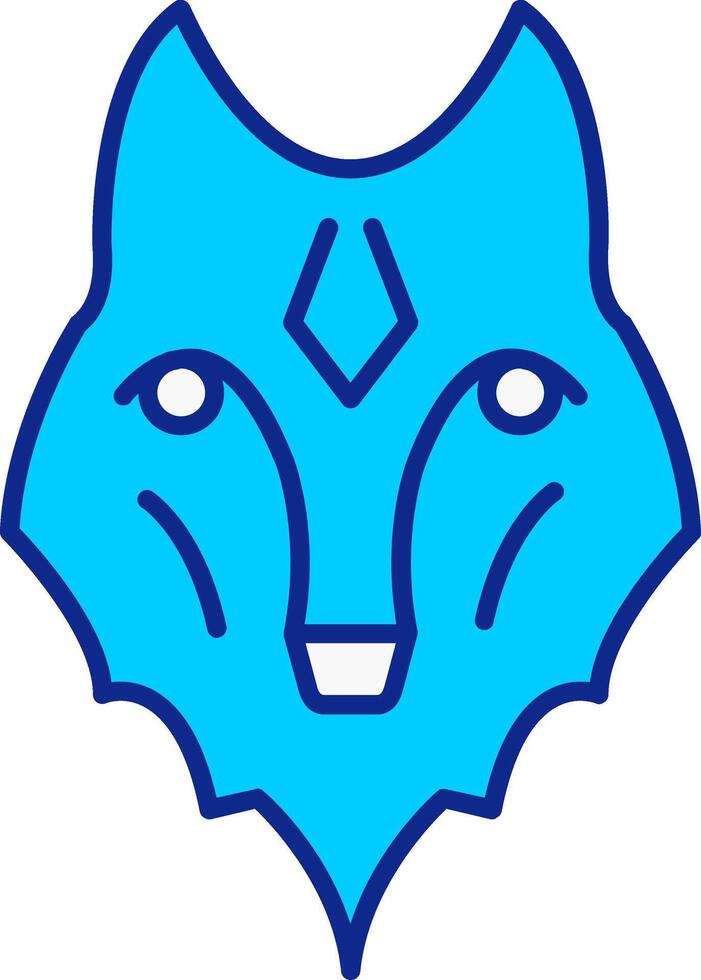 Loup bleu rempli icône vecteur