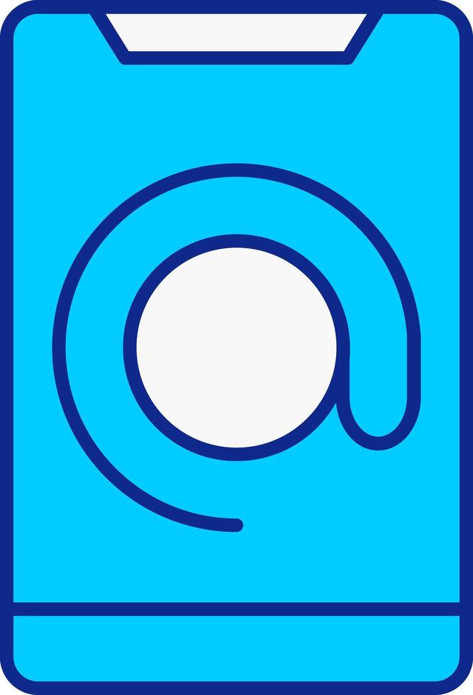arroba bleu rempli icône vecteur