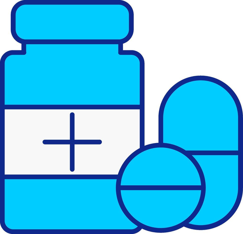 pilules bleu rempli icône vecteur