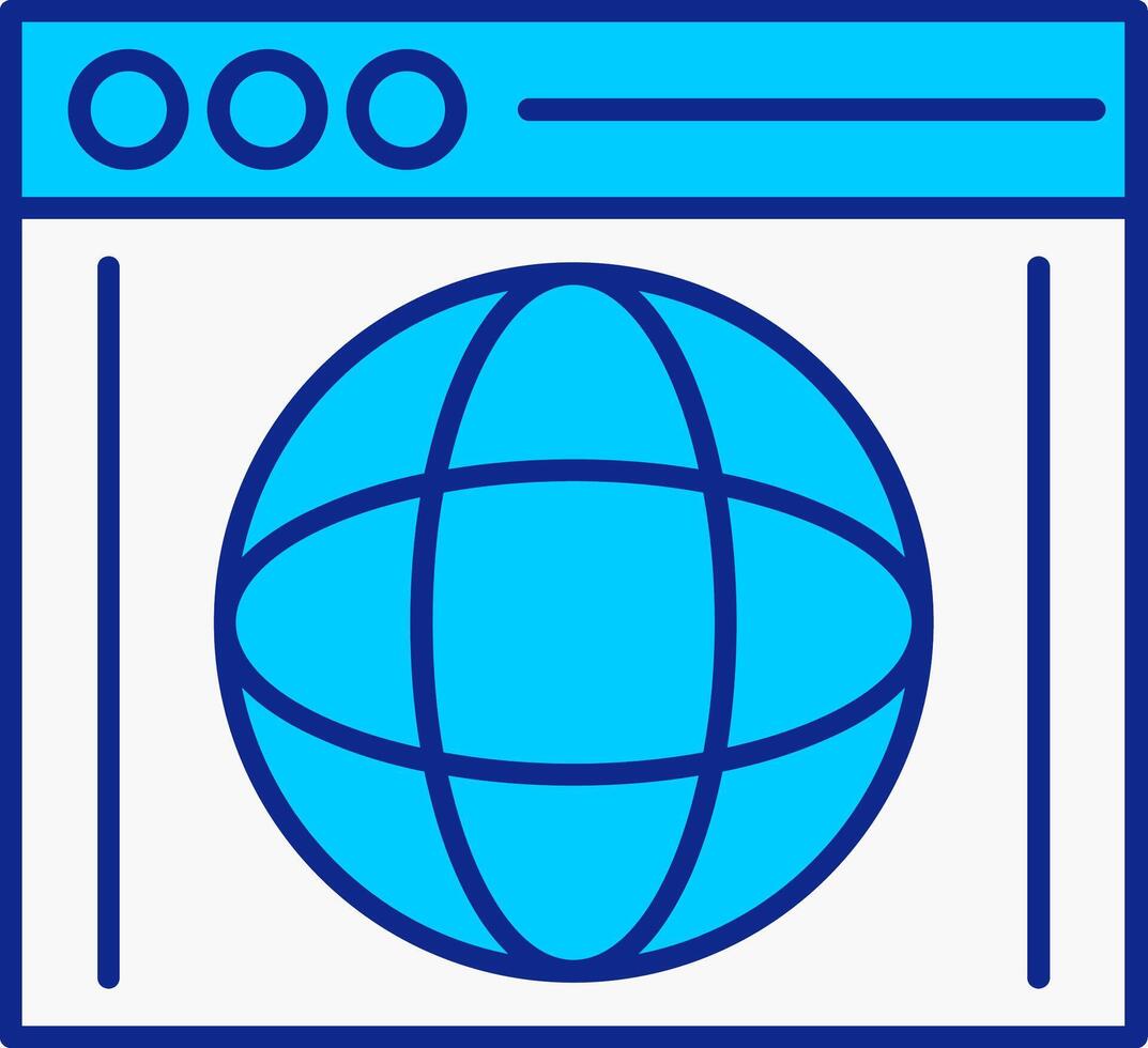 navigateur bleu rempli icône vecteur