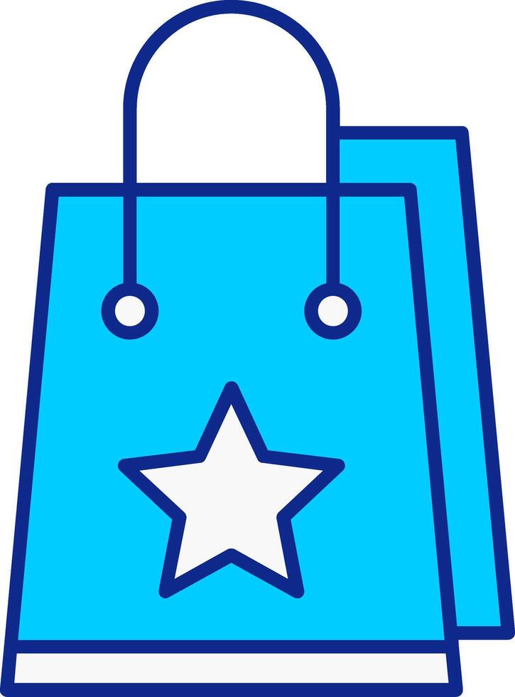 achats sac bleu rempli icône vecteur
