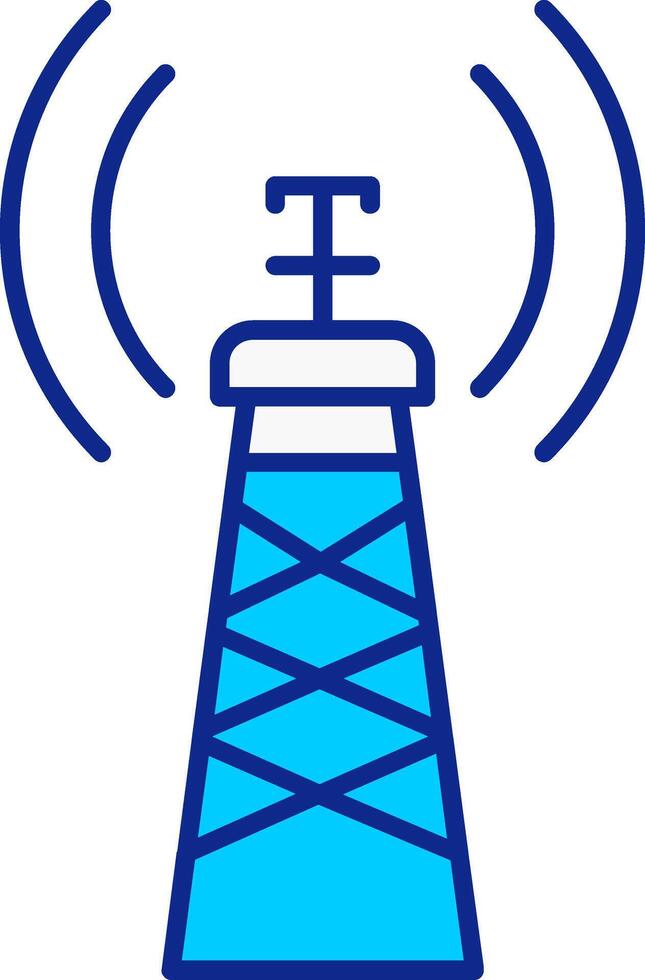 signal la tour bleu rempli icône vecteur