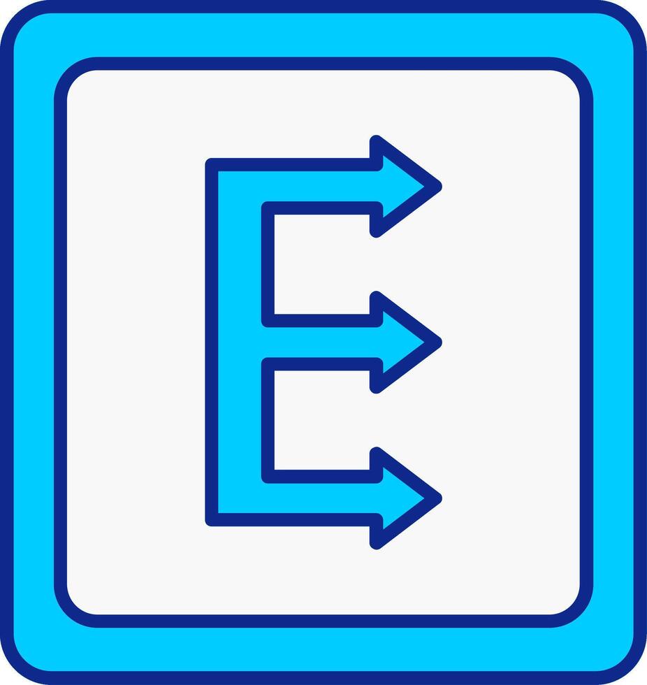 Trois flèches bleu rempli icône vecteur