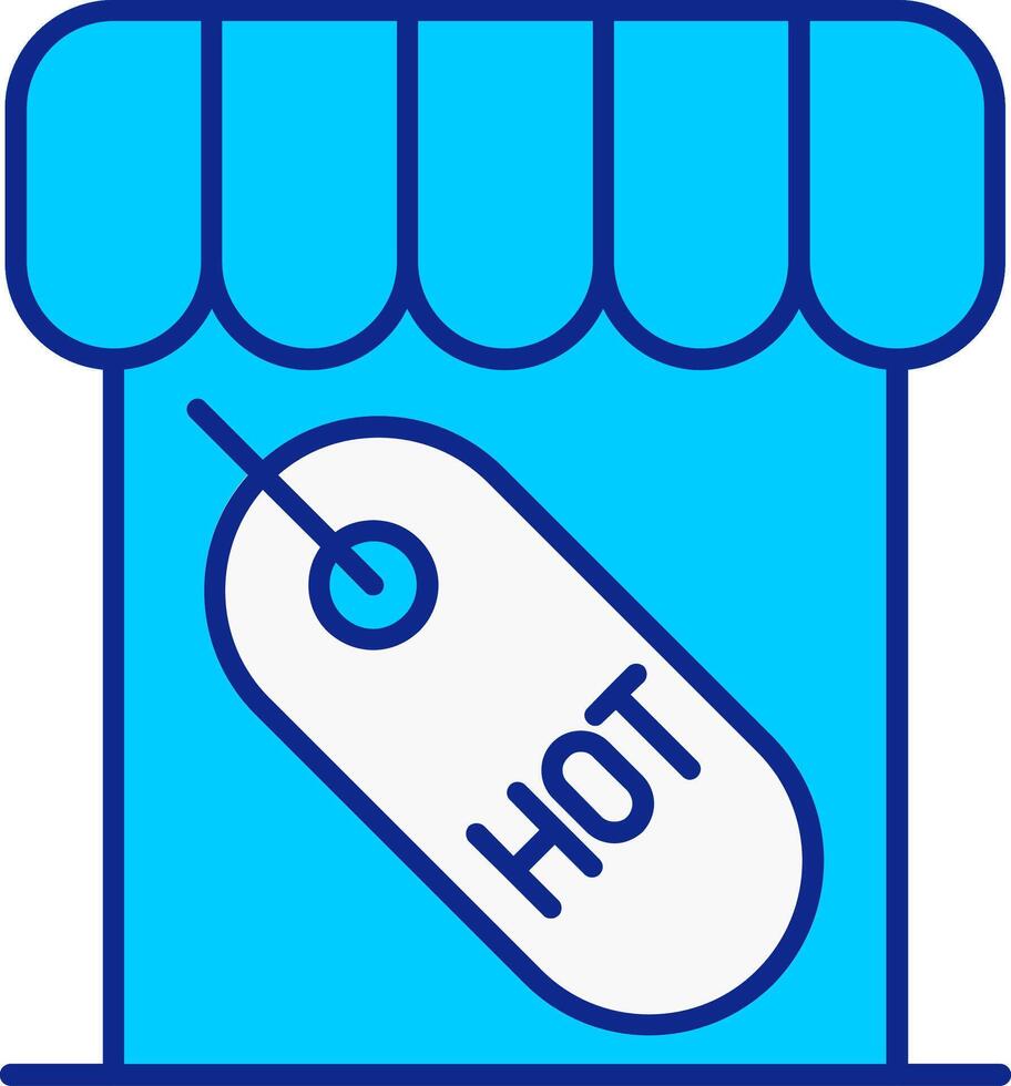 chaud vente bleu rempli icône vecteur