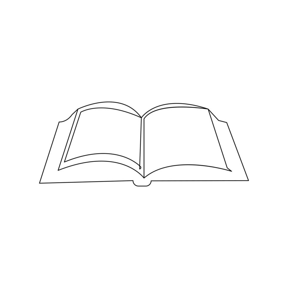 vecteur dans un continu ligne dessin de livre concept de éducation, bibliothèque logo illustration