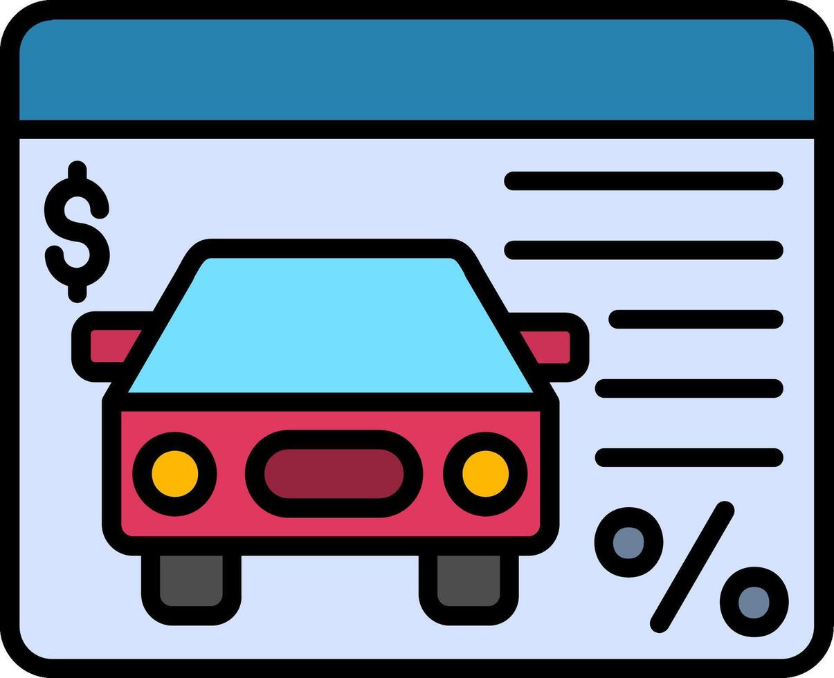 icône de vecteur de prêt de voiture