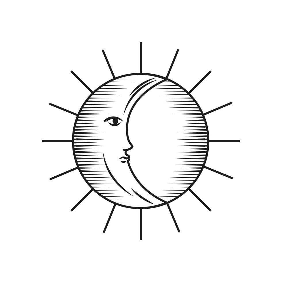 astrologie soleil lune vecteur