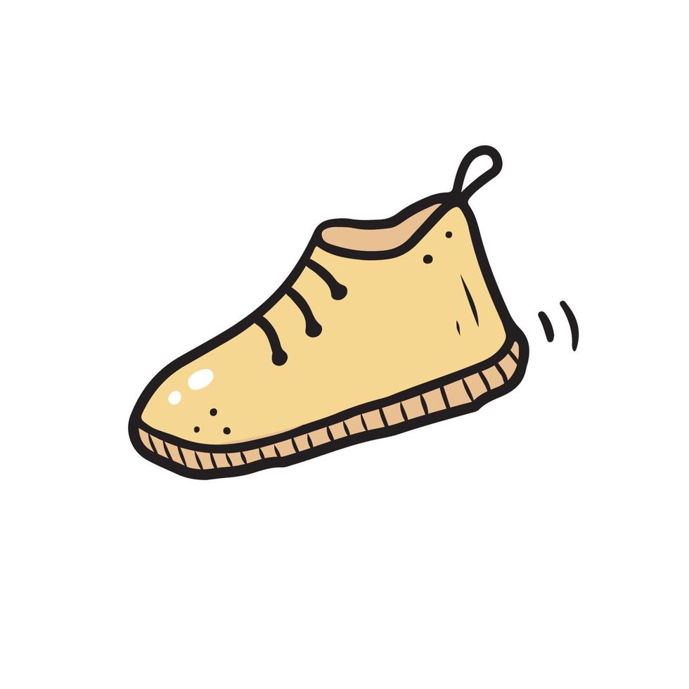 élément de chaussure sneaker dessiné à la main. vecteur