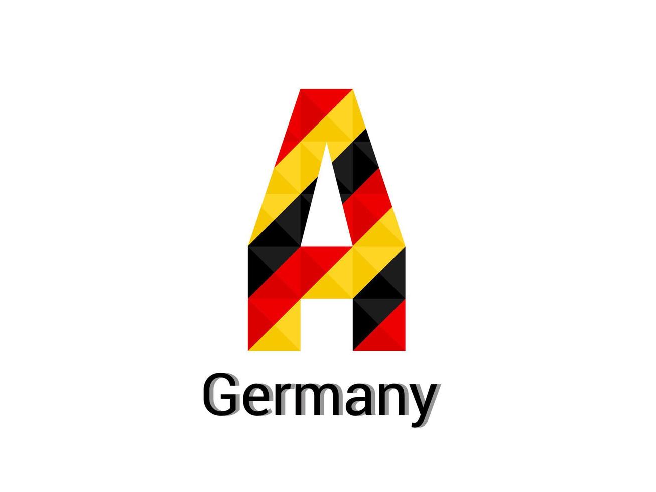 lettre créative a avec concept de couleurs 3d allemagne. bon pour l'impression, la conception de t-shirts, le logo, etc. vecteur