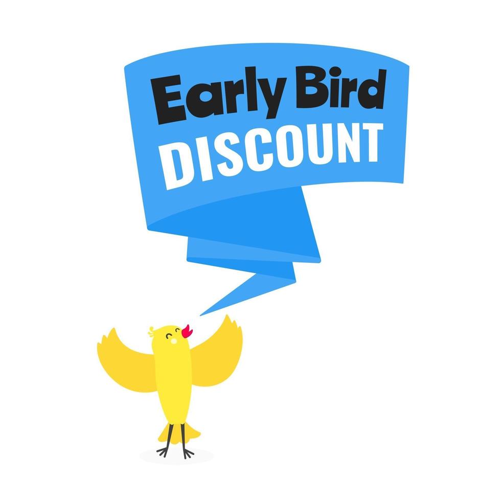 Early bird offre spéciale discount vente événement bannière plat style design illustration vectorielle. vecteur