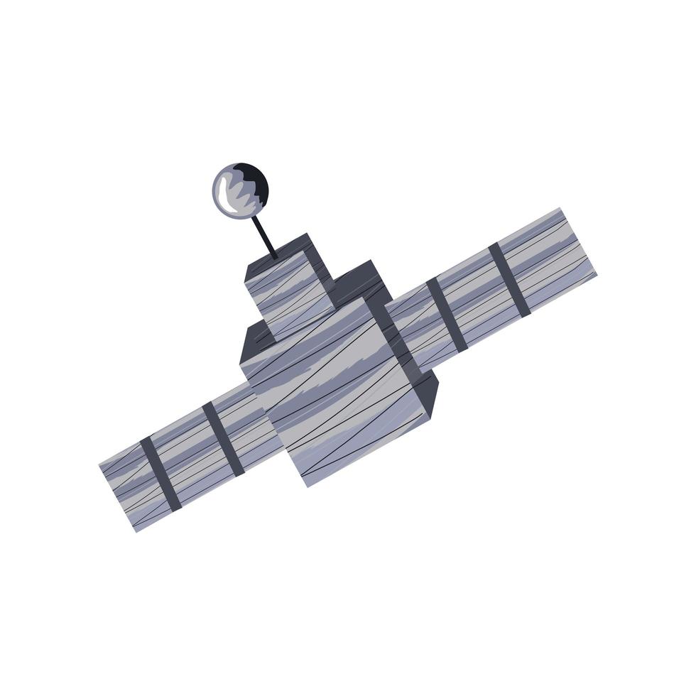 icône de découverte de satellite spatial vecteur isolé