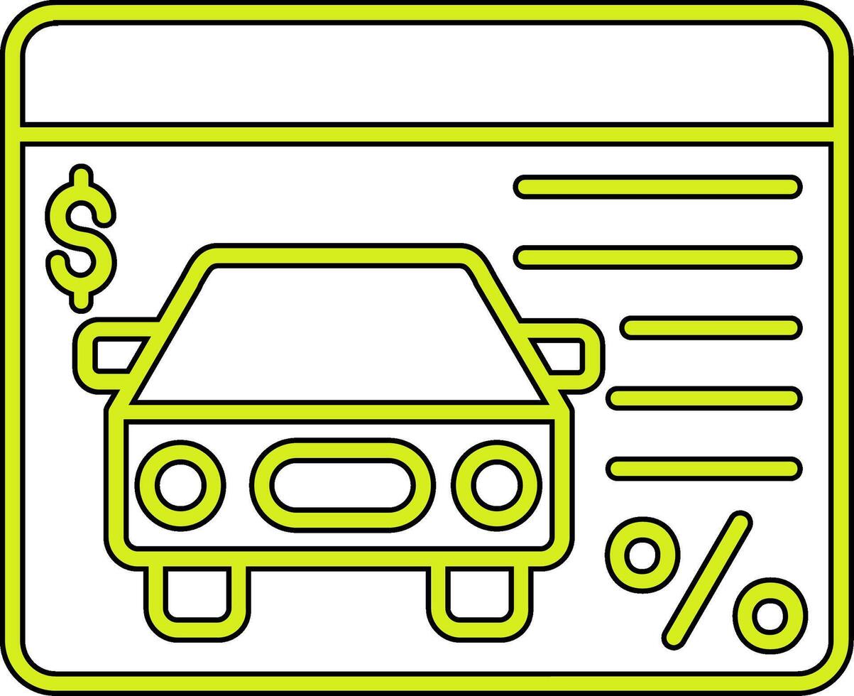 icône de vecteur de prêt de voiture