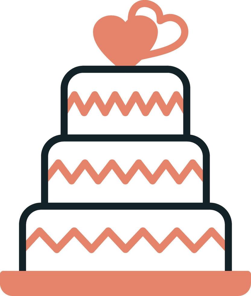 icône de vecteur de gâteau de mariage