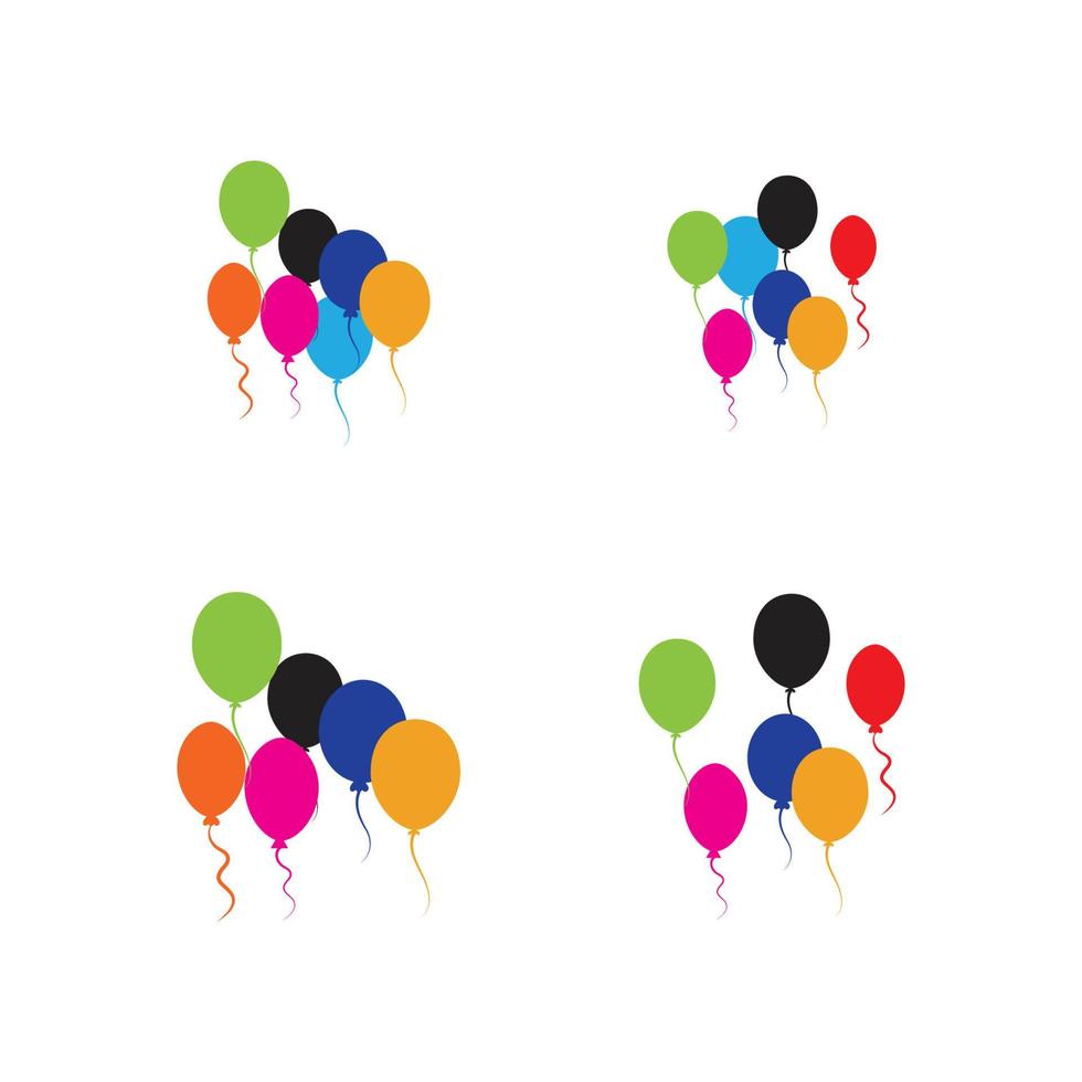 conception de ballons, fête d'anniversaire décoration et divertissement de vacances, illustration vectorielle vecteur