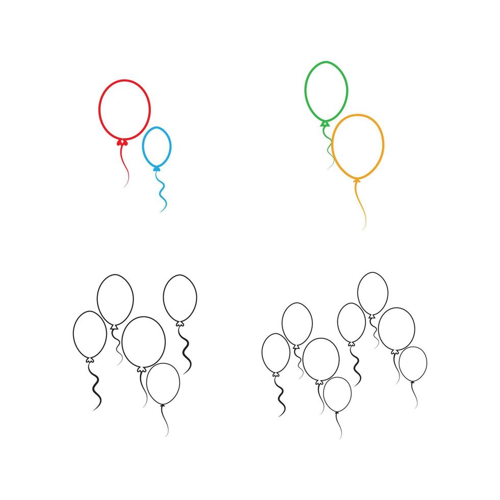 conception de ballons, fête d'anniversaire décoration et divertissement de vacances, illustration vectorielle vecteur