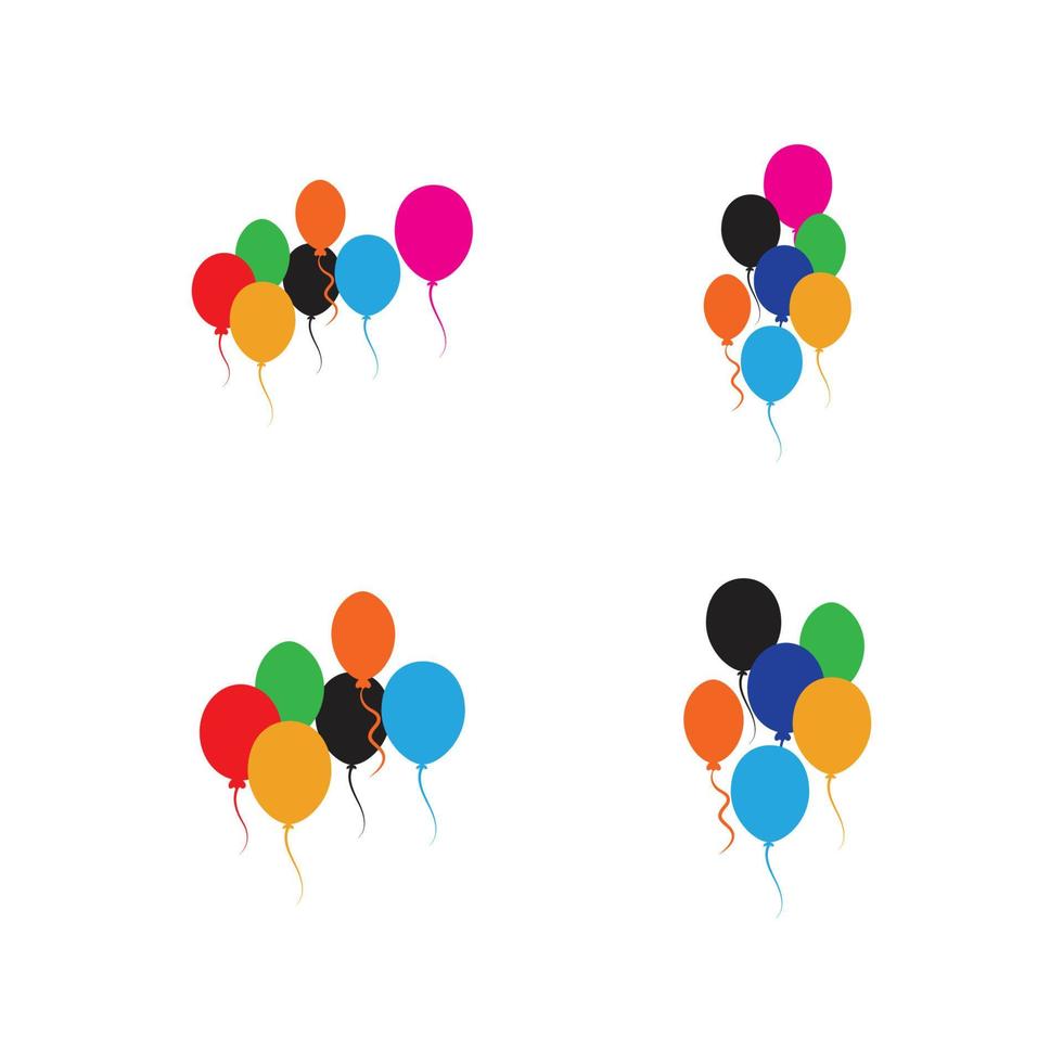 conception de ballons, fête d'anniversaire décoration et divertissement de vacances, illustration vectorielle vecteur