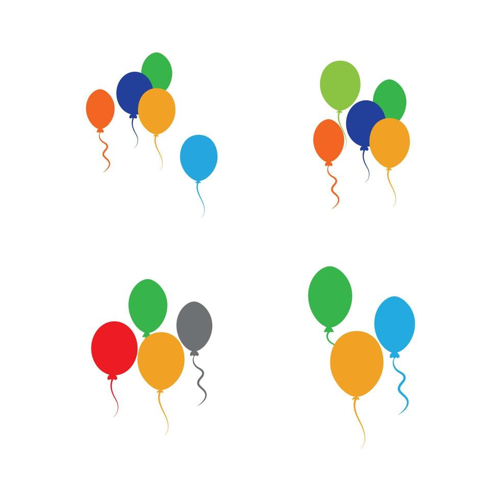 conception de ballons, fête d'anniversaire décoration et divertissement de vacances, illustration vectorielle vecteur