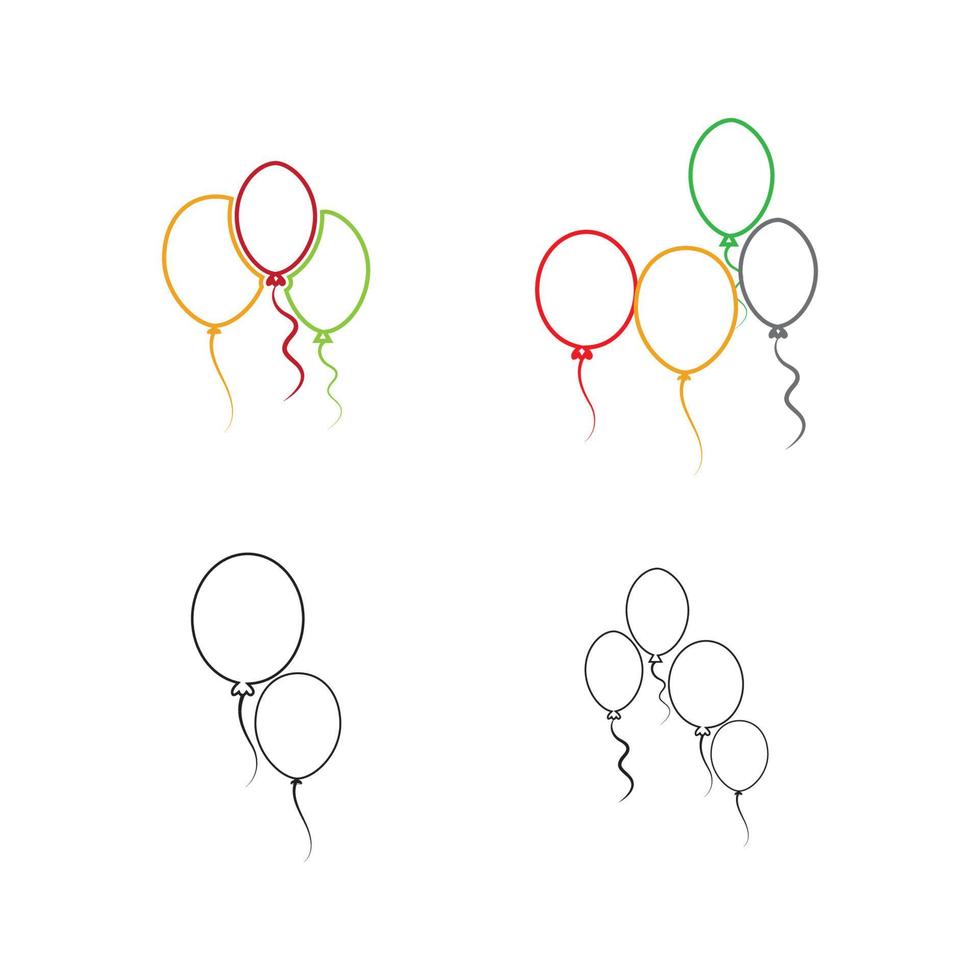 conception de ballons, fête d'anniversaire décoration et divertissement de vacances, illustration vectorielle vecteur