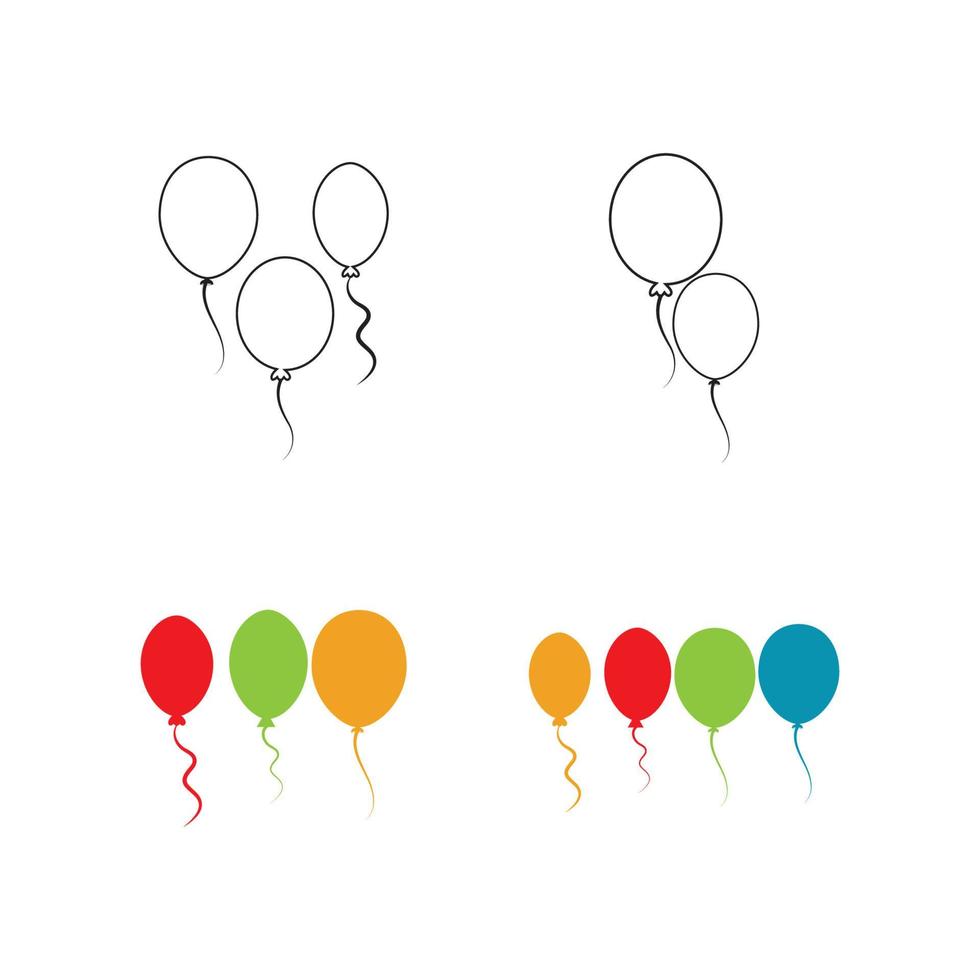 conception de ballons, fête d'anniversaire décoration et divertissement de vacances, illustration vectorielle vecteur