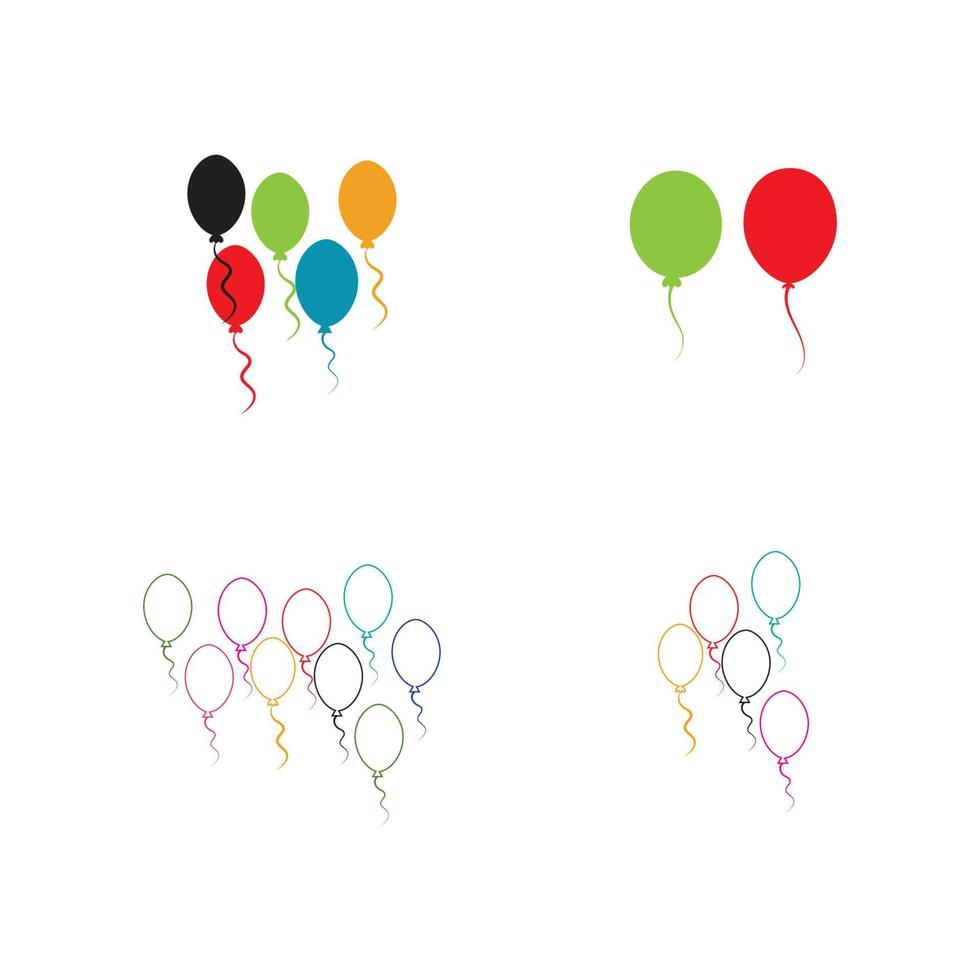 conception de ballons, fête d'anniversaire décoration et divertissement de vacances, illustration vectorielle vecteur