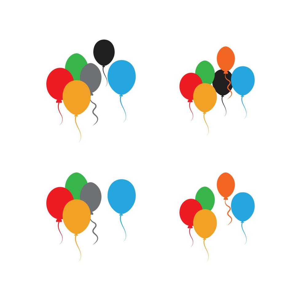 conception de ballons, fête d'anniversaire décoration et divertissement de vacances, illustration vectorielle vecteur