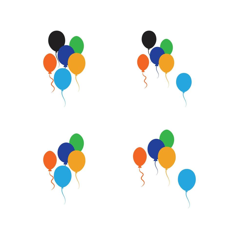 conception de ballons, fête d'anniversaire décoration et divertissement de vacances, illustration vectorielle vecteur