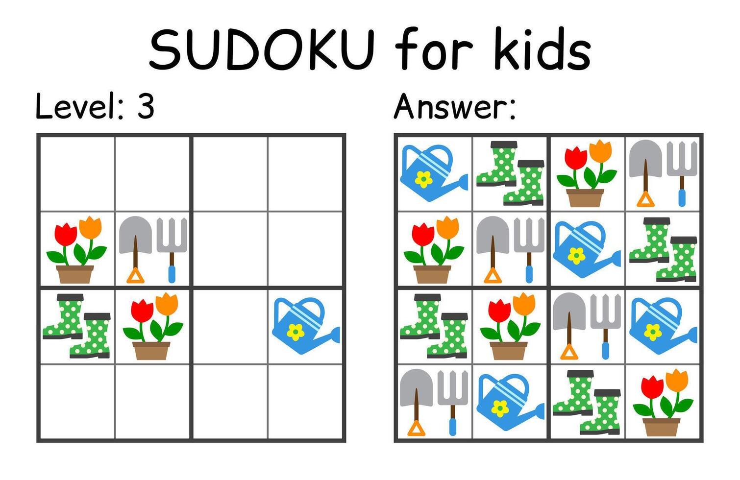 sudoku. des gamins et adulte mathématique mosaïque. des gamins jeu. jardin thème. la magie carré. logique puzzle jeu. numérique rébus vecteur