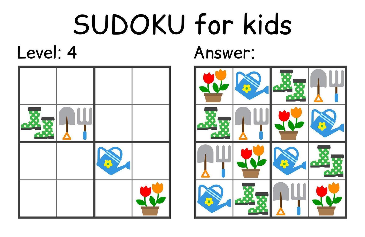 sudoku. des gamins et adulte mathématique mosaïque. des gamins jeu. jardin thème. la magie carré. logique puzzle jeu. numérique rébus vecteur