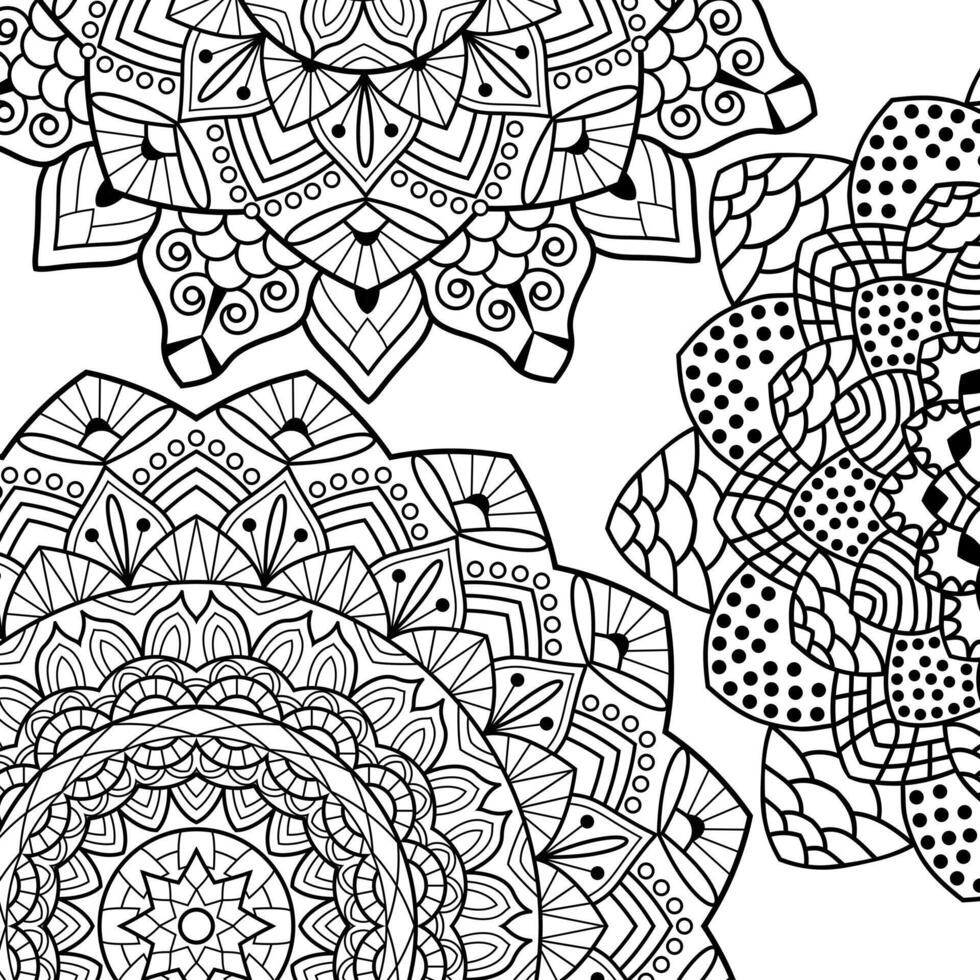 coloration livre pages. mandala Contexte. Indien anti stress médaillon. abstrait islamique fleur, arabe henné conception, yoga symbole. vecteur illustration