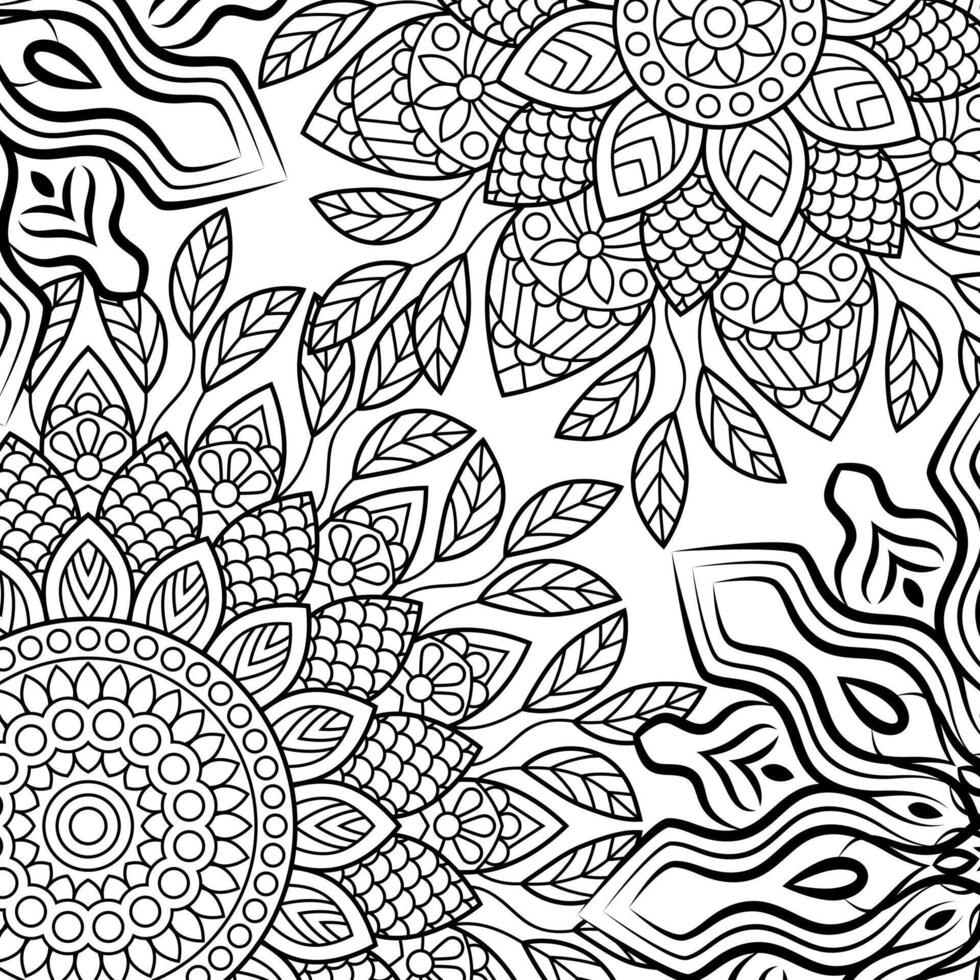 coloration livre pages. mandala Contexte. Indien anti stress médaillon. abstrait islamique fleur, arabe henné conception, yoga symbole. vecteur illustration